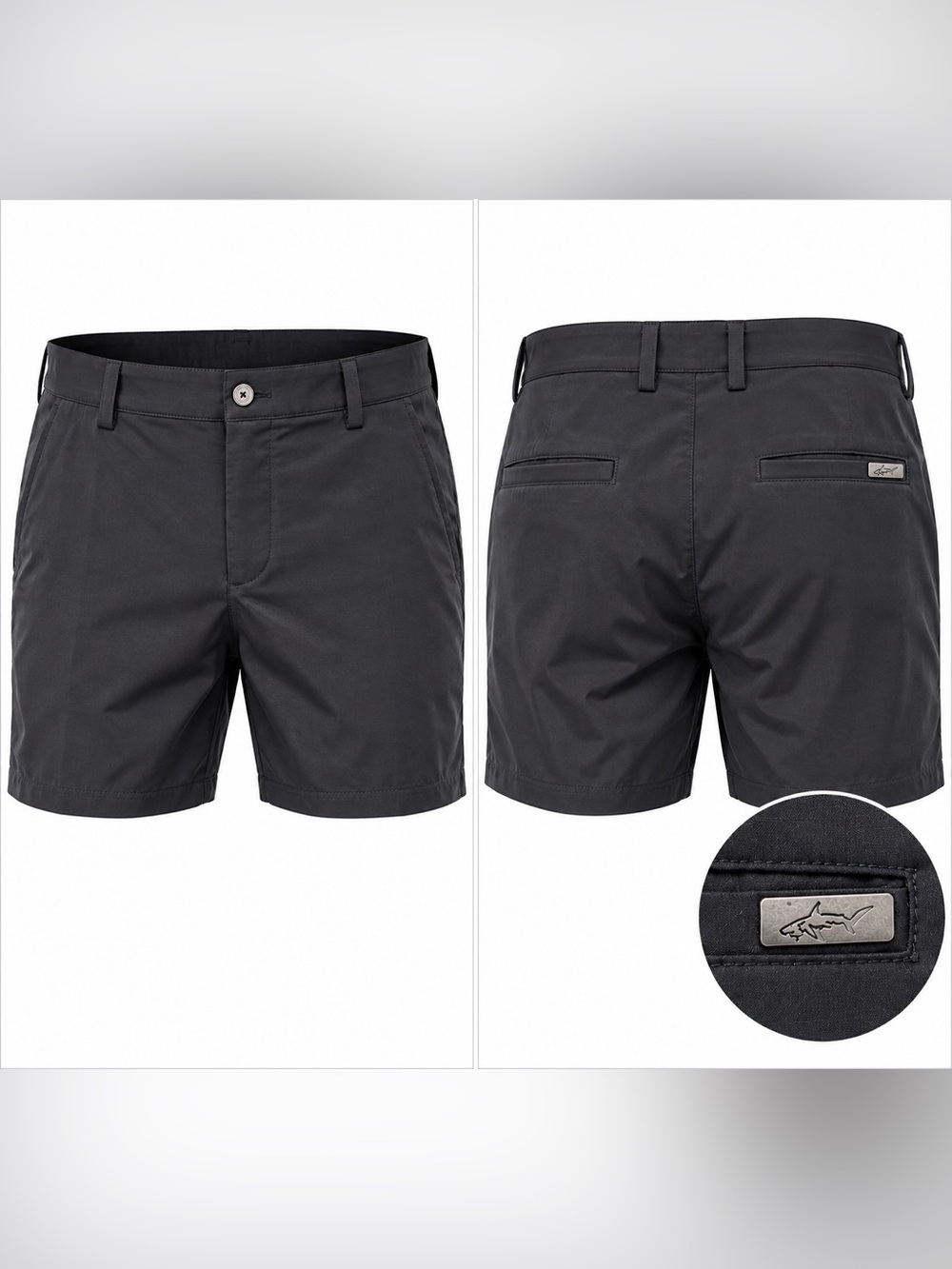 Greg Norman Collection Men's Flat Front Shorts - Charcoal